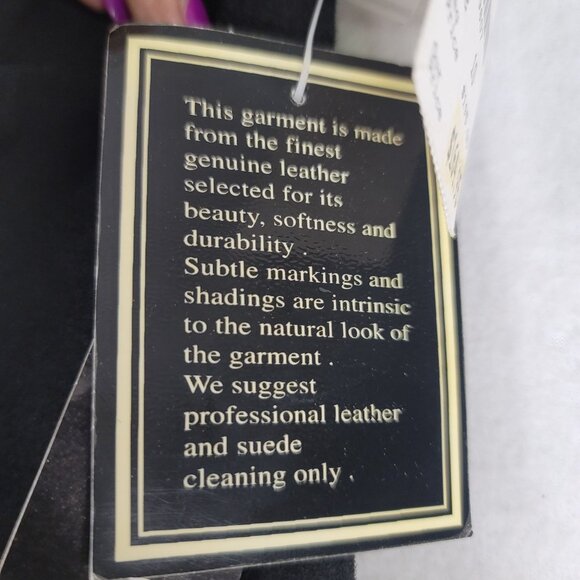 Revue Womens Genuine Leather Black Suede Pants Size 10 Mid-Rise Straight Leg - Picture 3 of 13